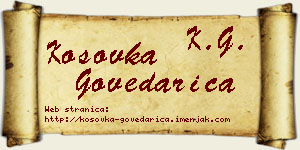 Kosovka Govedarica vizit kartica